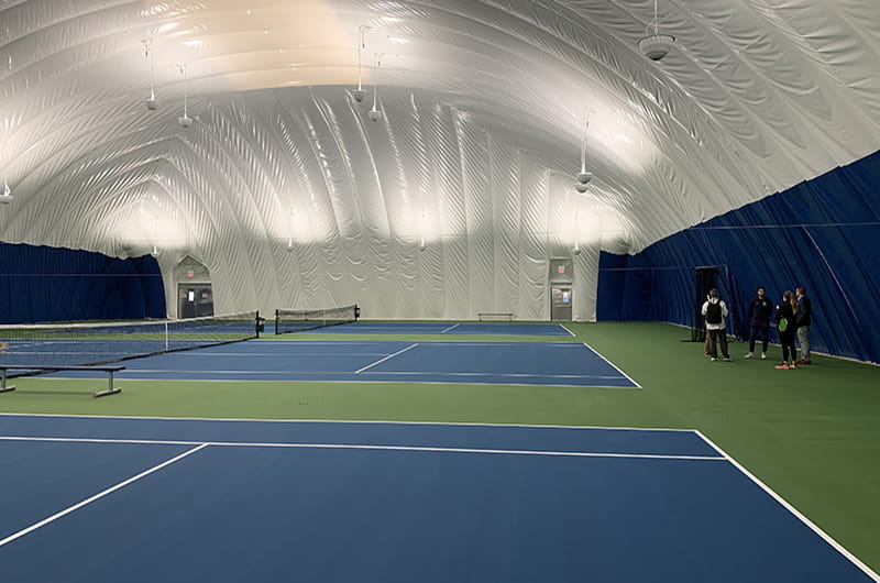 The tennis courts inside of the Vidas Bubble. Photo credit: Drexel Athletics.