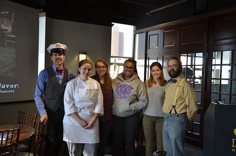 The student finalists and co-owners of Franklin Fountain. From left to right: Ryan Berley, Katelyn Comerford, Bridget Heeney, Toni Hicks, Nora Vaughan and Eric Berley.