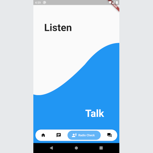 The Blue Skies app "radio call" function