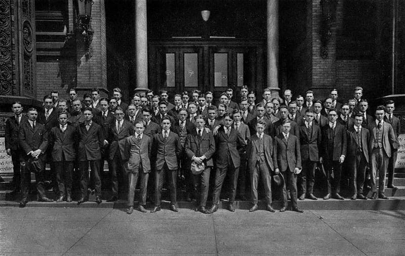 The Class of 1922 engineering students, as shown in the 1919 yearbook. Photo courtesy Drexel University Archives.