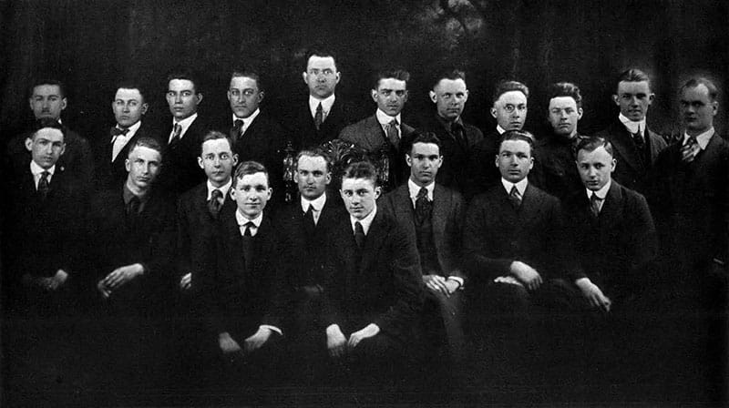 The Class of 1921 engineering students, as shown in the 1919 yearbook. Photo courtesy Drexel University Archives.
