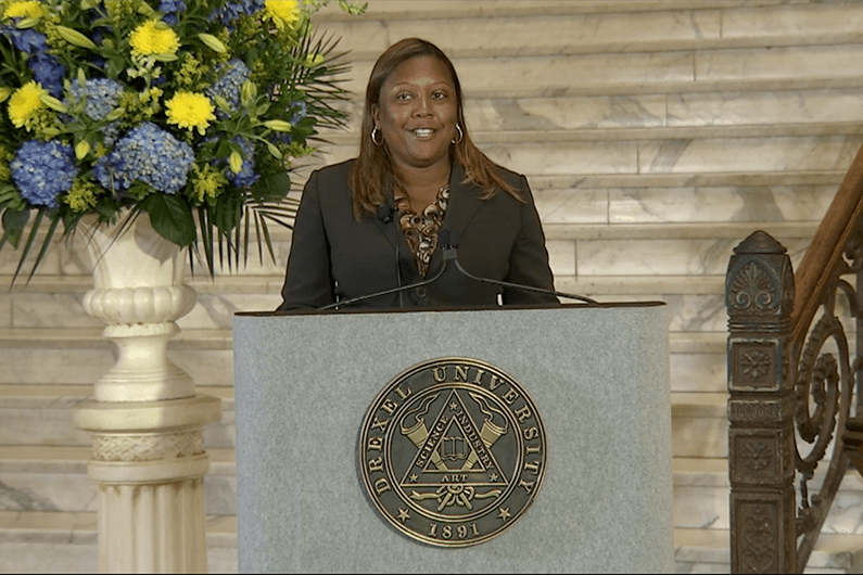 Vice President and Chief Diversity Officer Kim Gholston spoke at Drexel's 2020 Convocation and provided updates about the Anti-Racism Task Force.