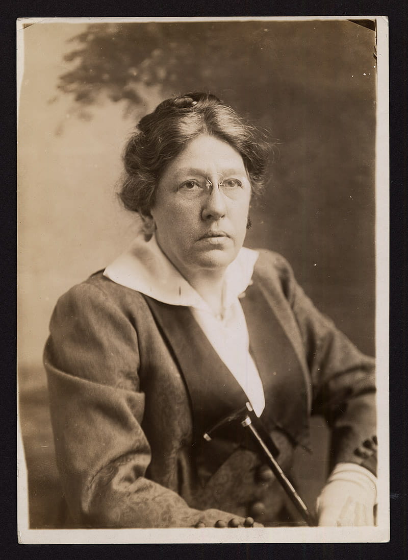 Frances C. Van Gasken, MD 1890, WMCP faculty member and acting physician-in-chief of the College Hospital during the pandemic, in a 1921 photo. Photo courtesy Legacy Center Archives, Drexel University College of Medicine.