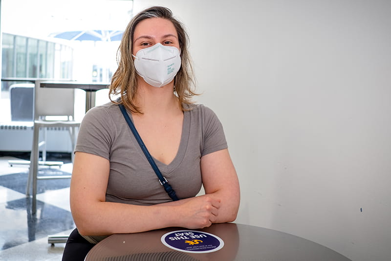 Brandy Hoffman, academic advisor for the College of Computing & Informatics, received the first dose of the Pfizer vaccine on April 19 at Drexel University.
