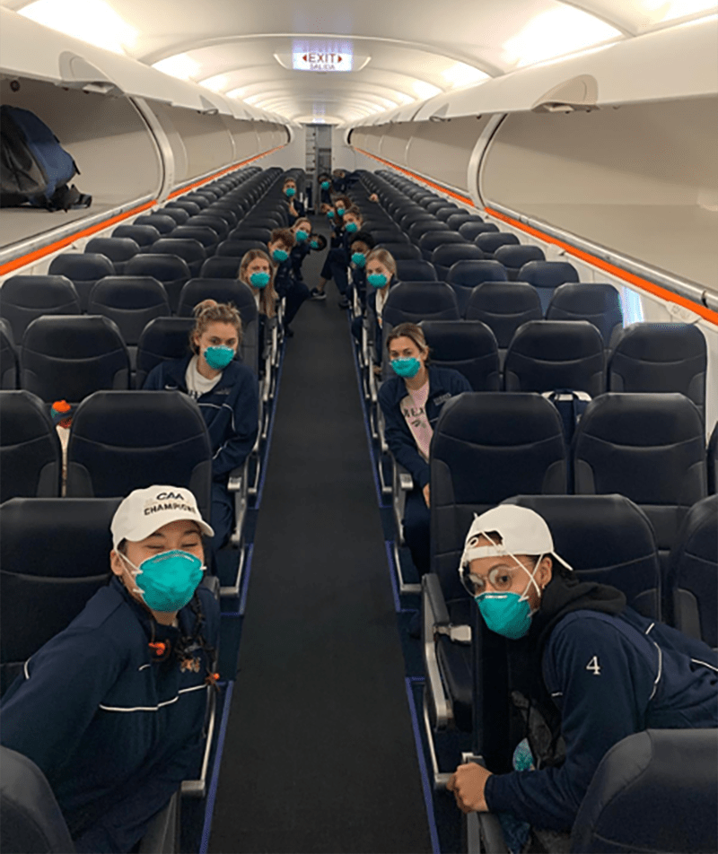The women’s team had their own private plane to travel to San Antonio, courtesy of the NCAA.
