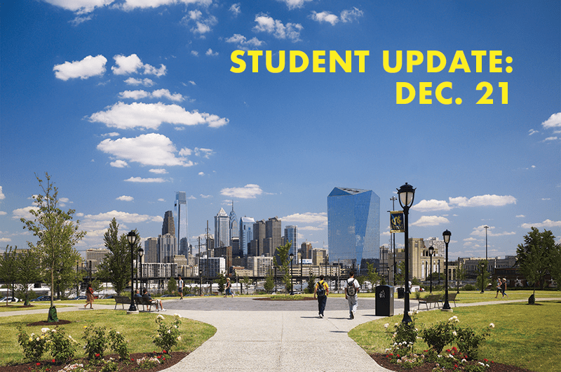 The following message was sent to Drexel students announcing a remote start to winter term and some spring semester programs due to current COVID-19 data and forecasted pandemic conditions, as well as new booster requirements for all eligible students, faculty and staff and a staggered return to on-campus housing.