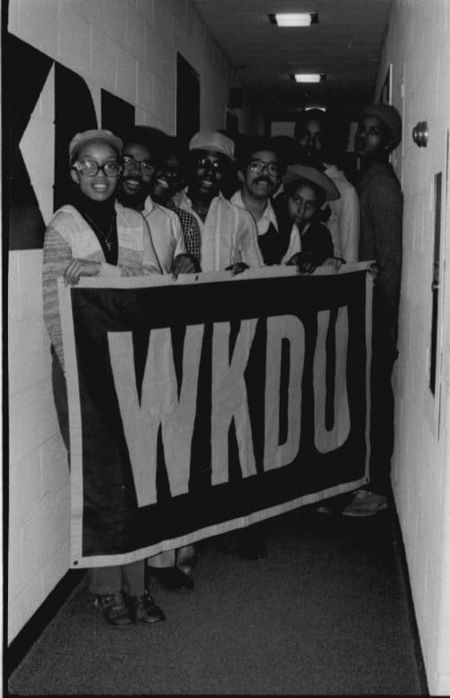 WKDU “The Black Experience” communicators in 1977. Photo credit: Russell Jones, who was an active member of WKDU from 1972–1981. 