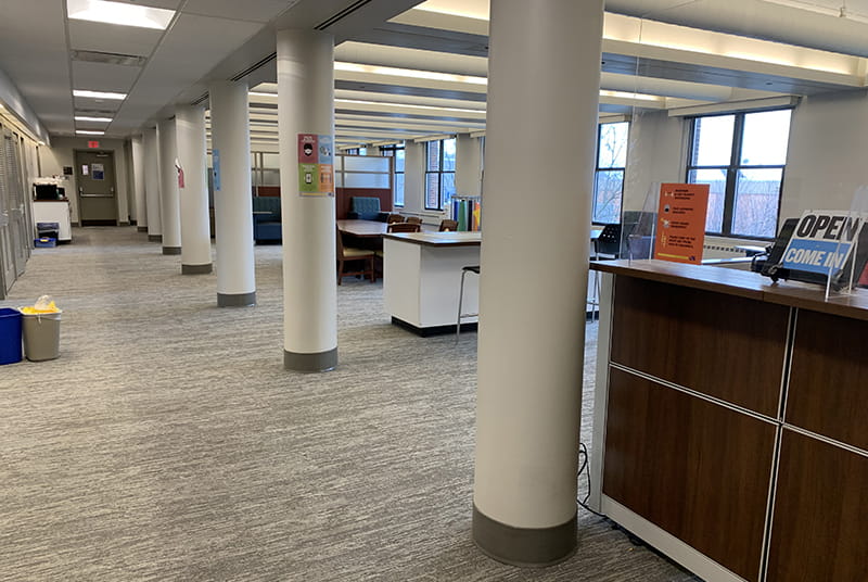 The new, cubicle-free space in the SORC. Photo courtesy Bo Solomon.