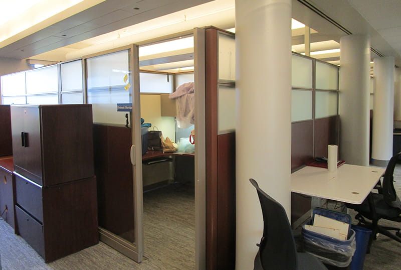 One of the cubicles sold and removed from the Rush Building. Photo courtesy Bo Solomon.