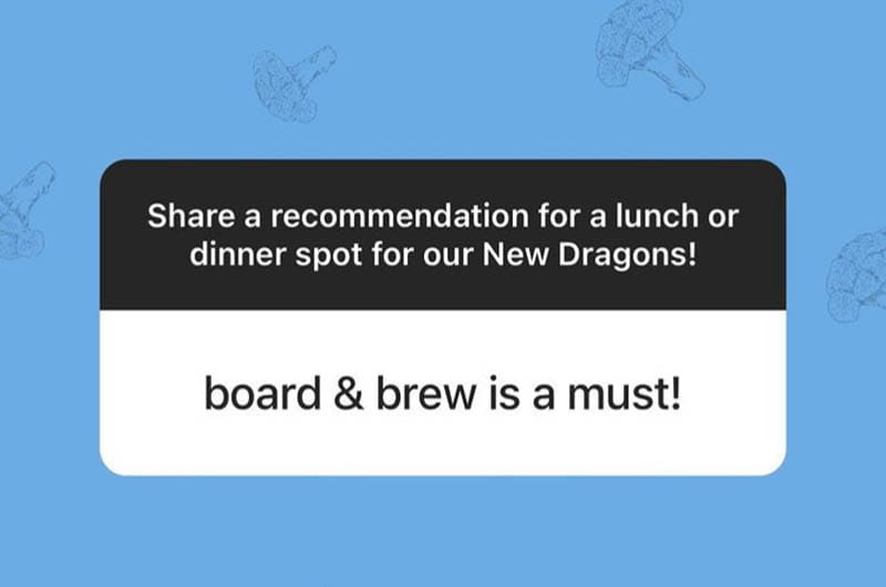"The Board and Brew" response to the @DrexelUniv Instagram ask, "Share a recommendation for a lunch or dinner spot for our New Dragons!"