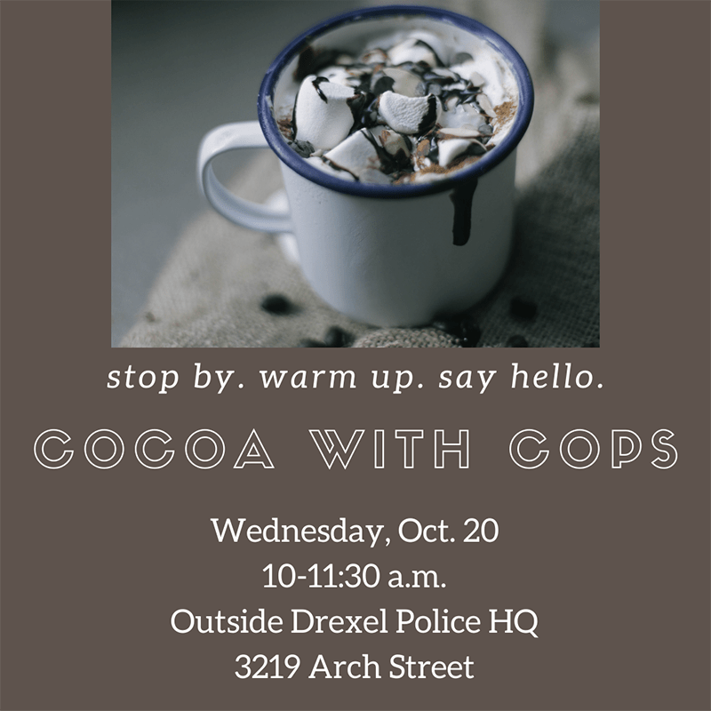 A flyer for the Oct. 20 "Cocoa With Cops" event.