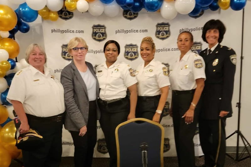 Police officers on Women's Equality Day.