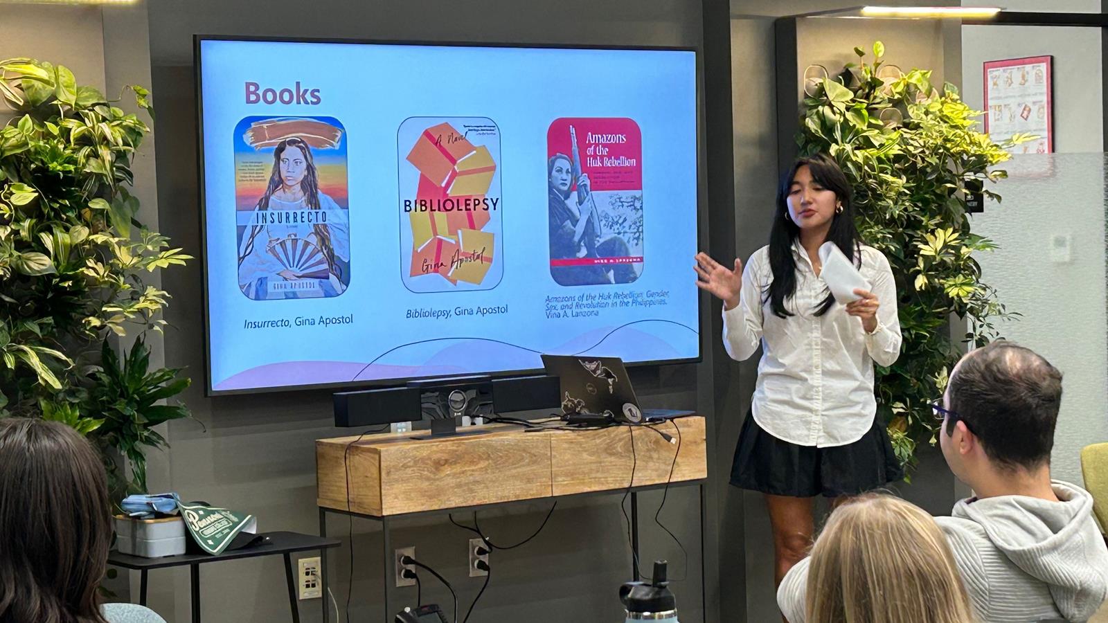 A student presents their work at Nerd Night