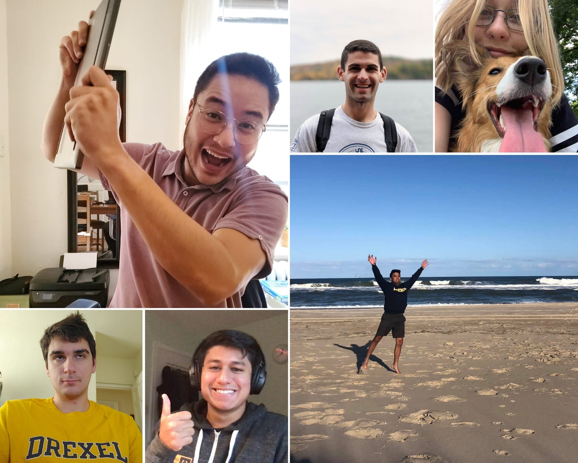 photo collage of students celebrating