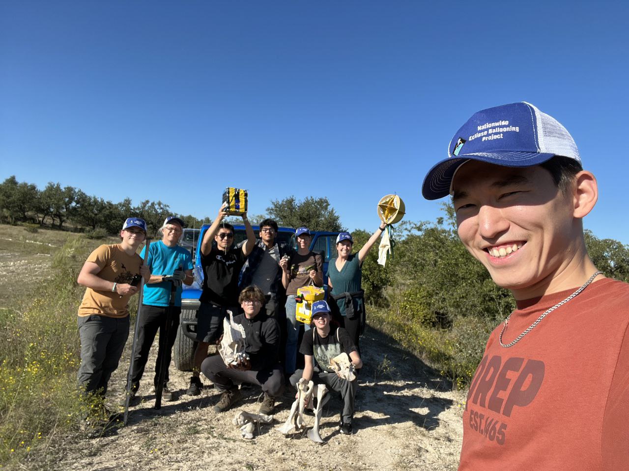 Nursultan Zhanabay with Drexel's eclipse balloon launch team