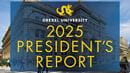 Exterior of Main Building with words 2025 Drexel University President's Report