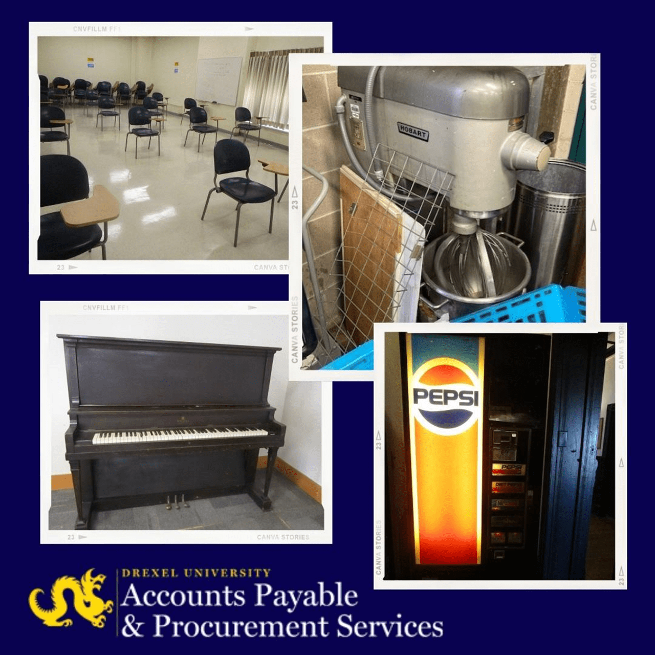 Collage of items sold by Surplus