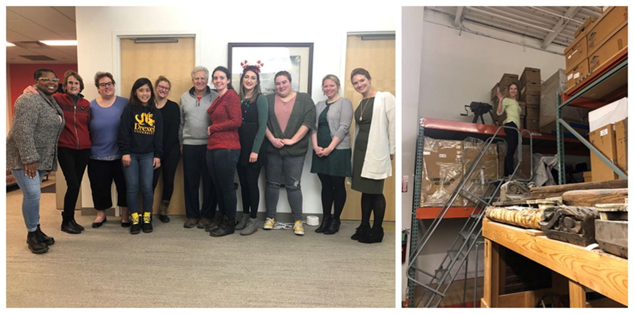 Drexel staff working with former Philadelphia History Museum collection
