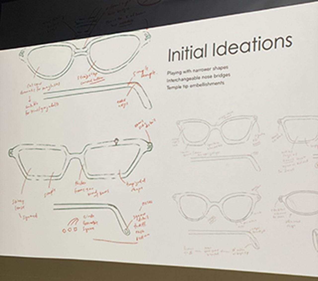 Students' initial ideations for eyewear designs