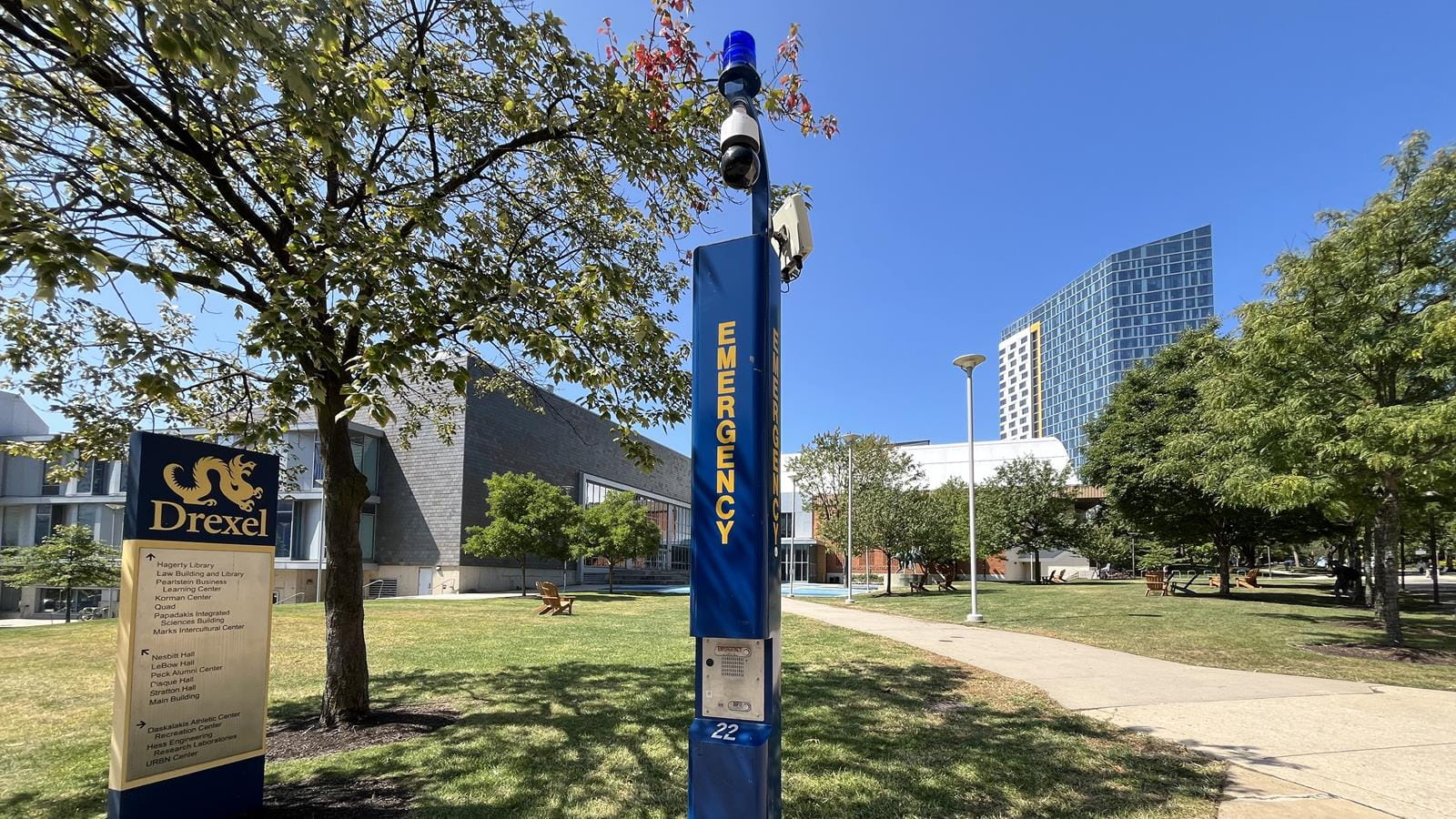 Emergency Phone on Drexel's University City Campus