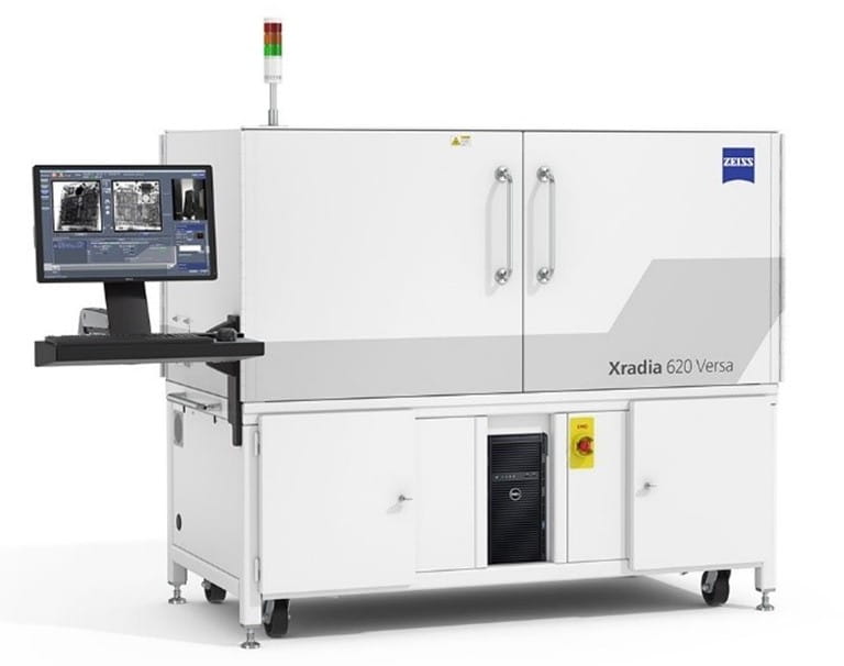 3D X-Ray tomography microscope, a very large microscope that looks like two large, horizontal cabinets connected to a computer