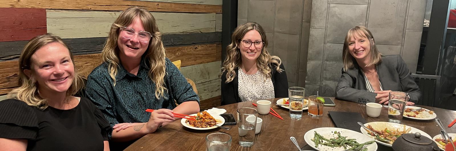ORI team members enjoying a group dinner