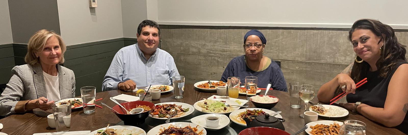 ORI team members enjoying a group dinner