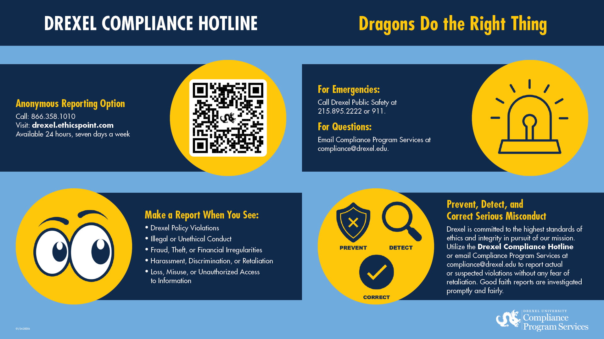 Compliance hotline infographic illustrating messaging noted in above news 