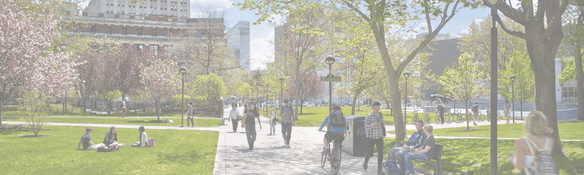 Spring 2026 newsletter cover featuring the campus and spring trees