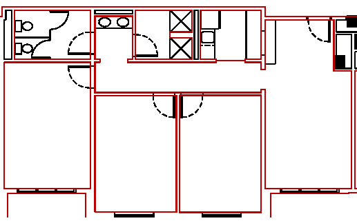 north hall floor plan 6 person suite