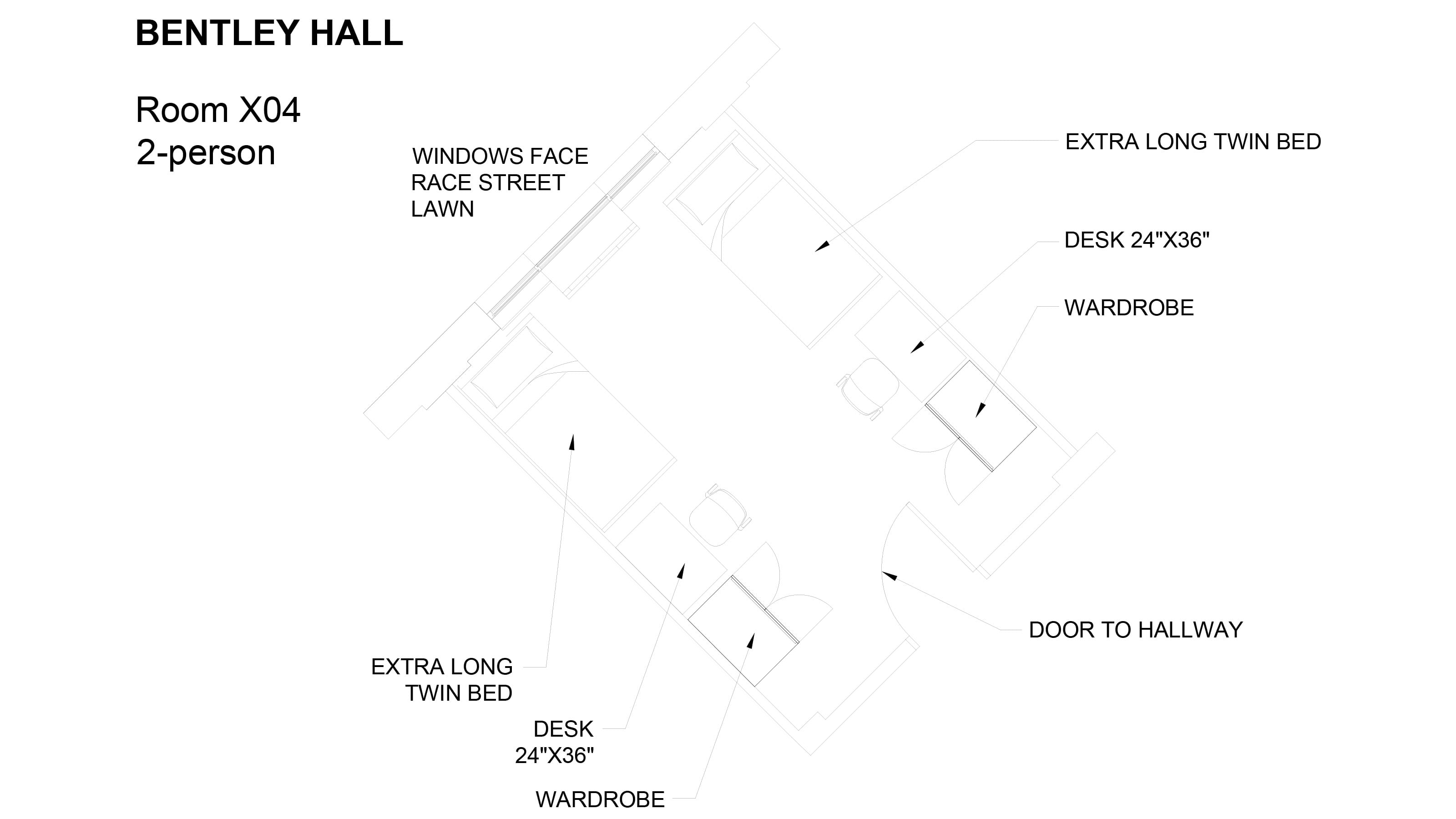 Bentley Hall Room Floor Plan