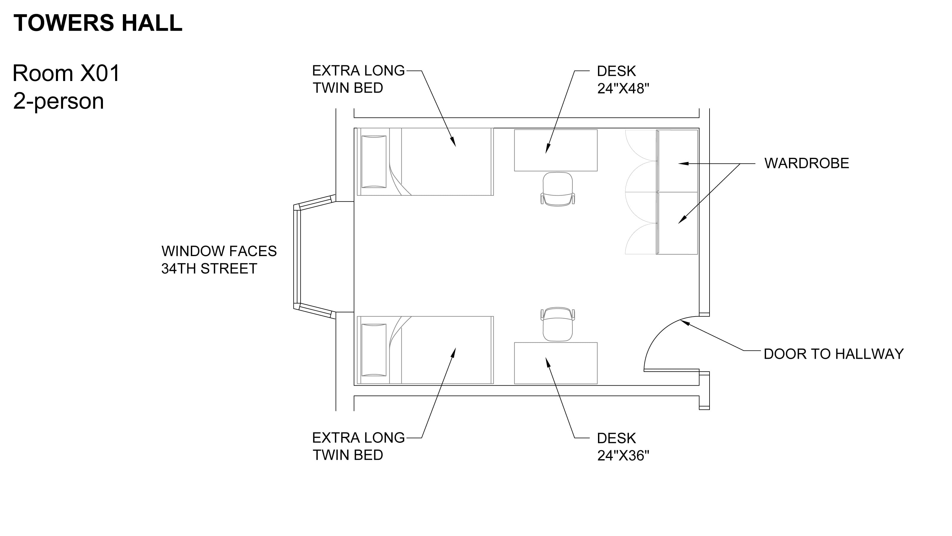 Towers Hall Room Floor Plan