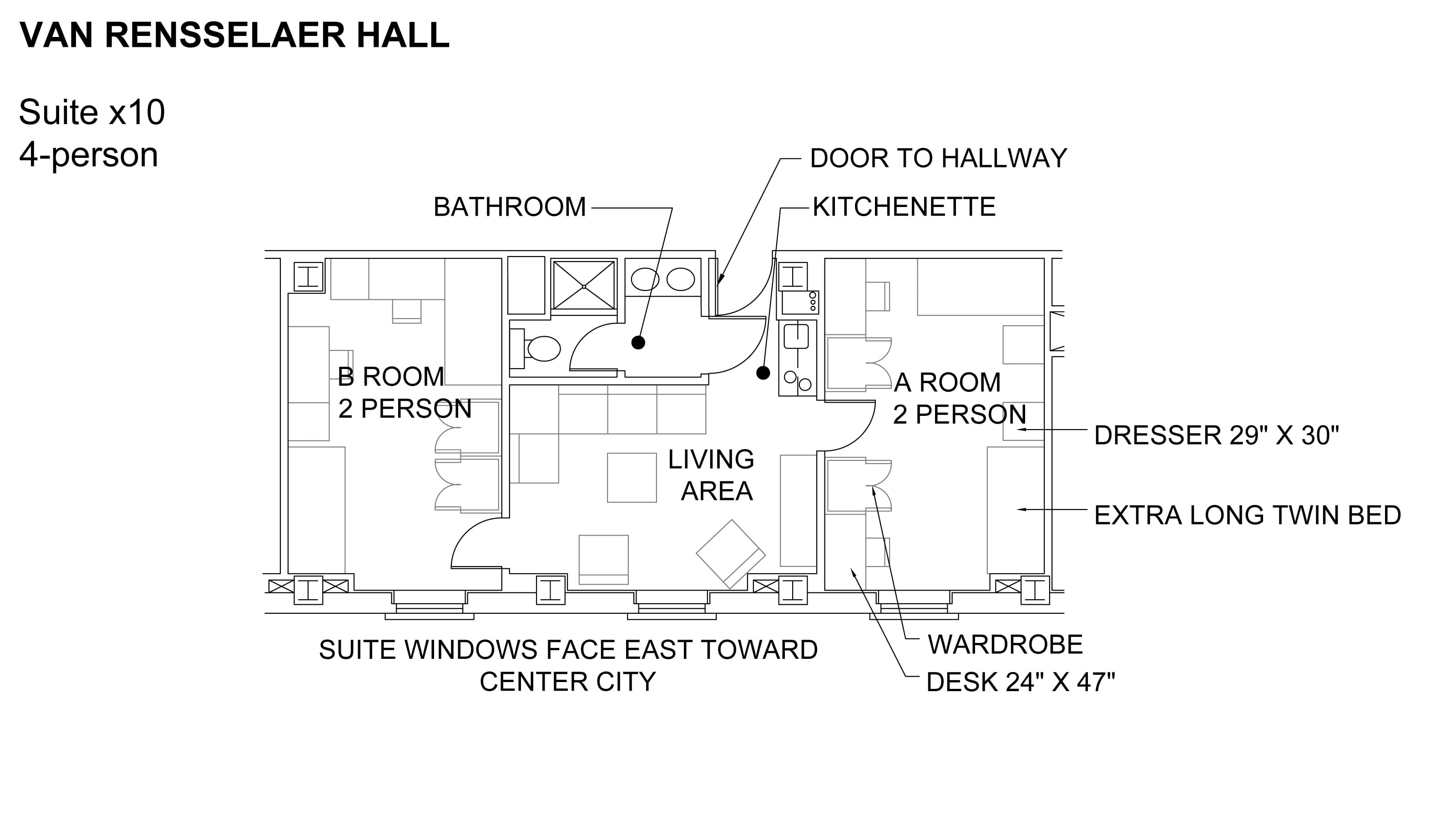  Van Rensselaer Hall Suite Floor Plan