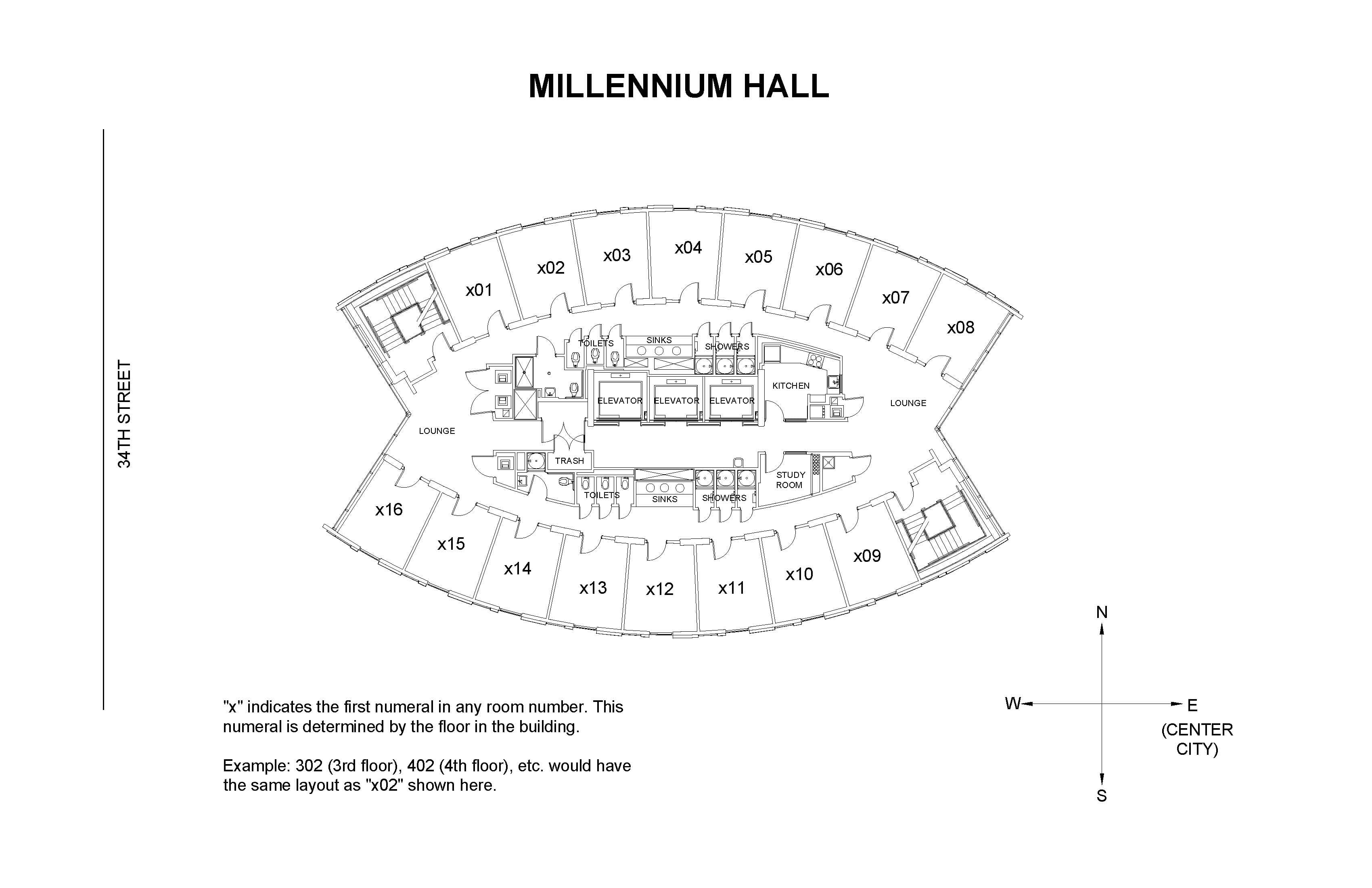 Millennium dorm room floor plan