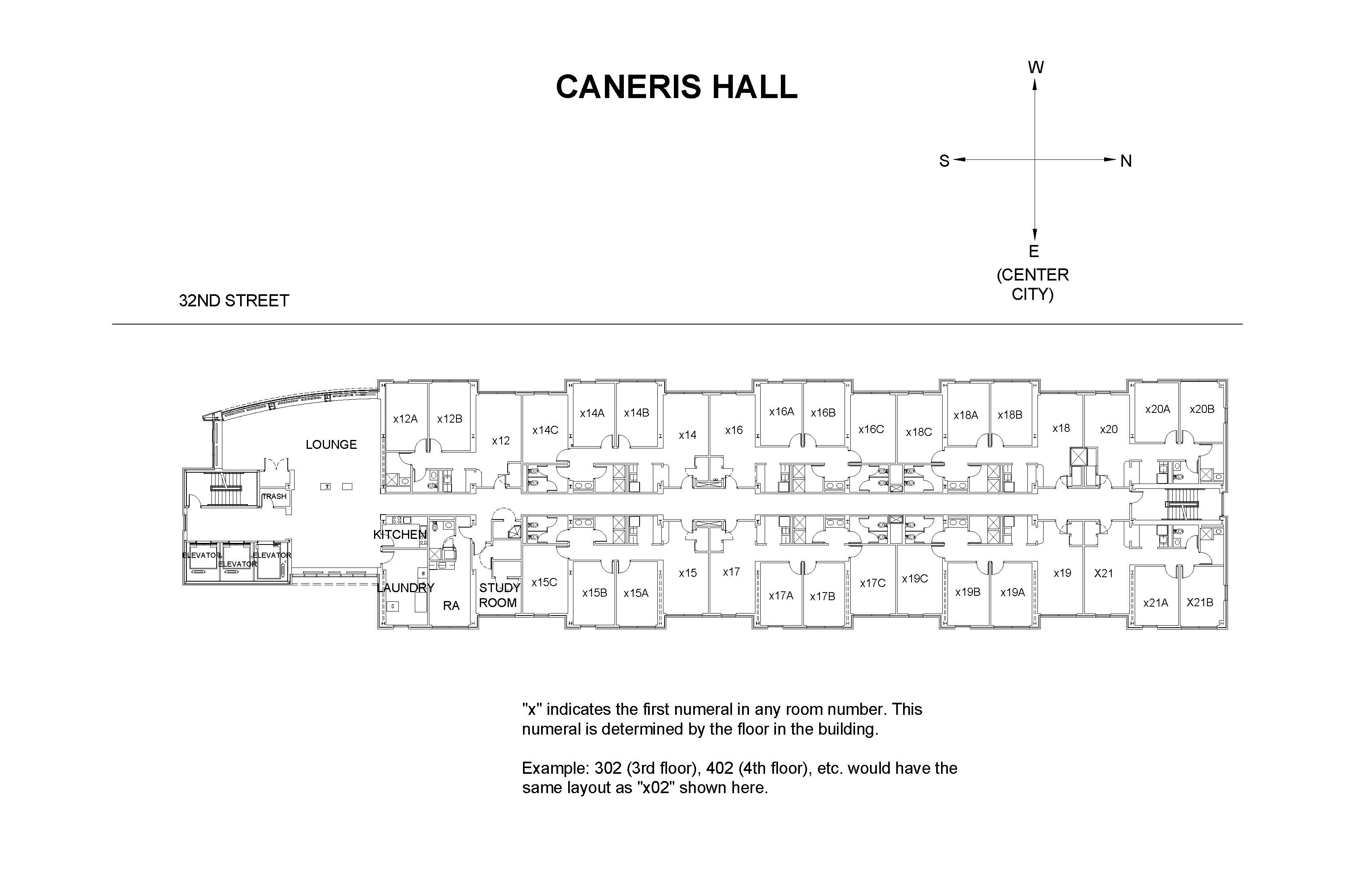 Caneris Hall 4 Person Suite Floor Plan