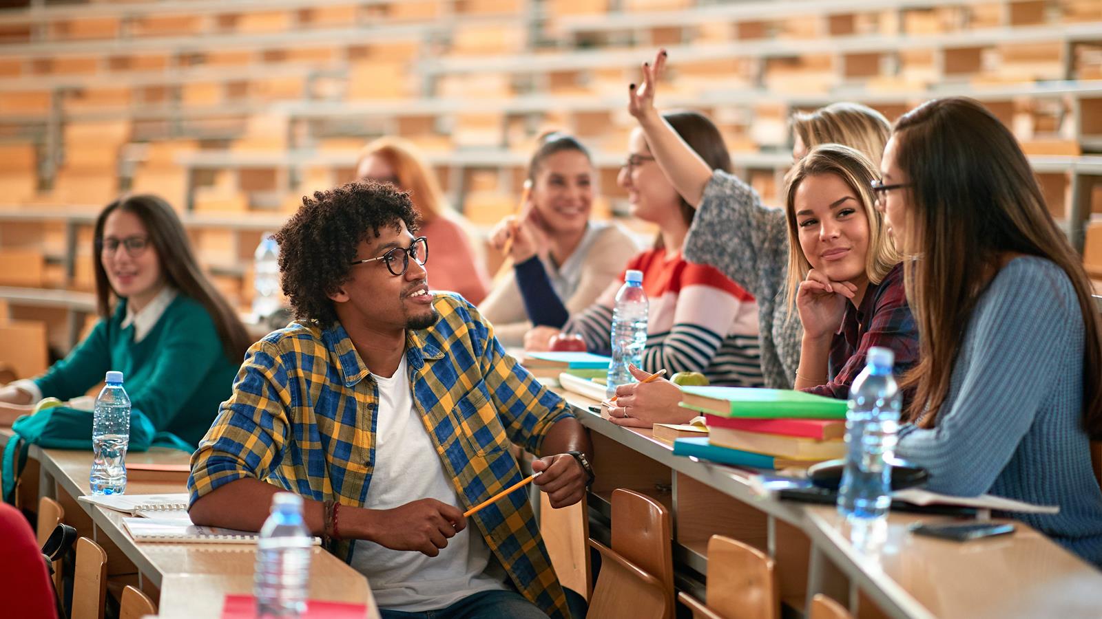 group of happy students