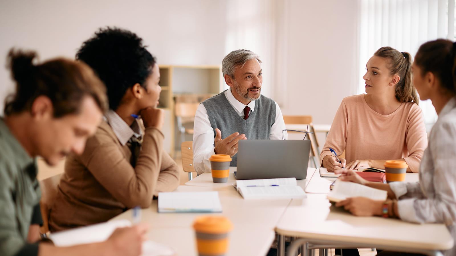 Mature woman working remotely