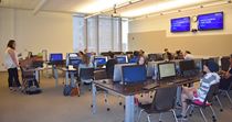 Students preparing for the GIS Workshop, a course in the 2018 Urban Health Summer Institute
