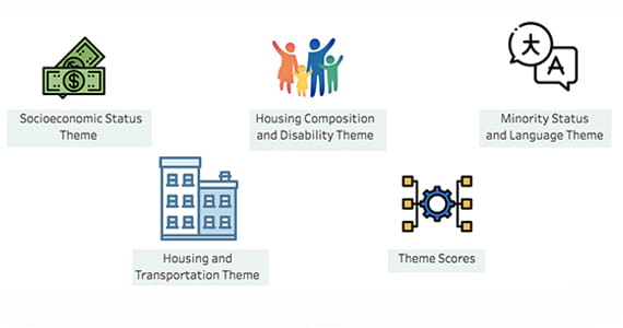 Icons of the social vulnerability index