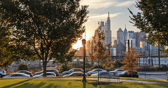 Image of a park within a city