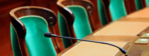 Empty seats for a congressional hearing