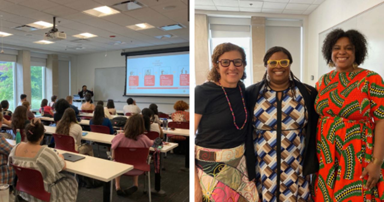 Dr. Zinzi Bailey poses with Drs. Ana Diez Roux and Sharrelle Barber at the Drexel Urban Health Collaborative