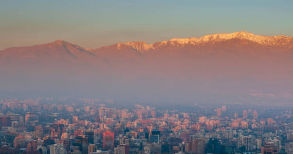 Smog over a city in Chile