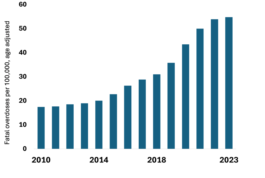 Graph on Overdose Deaths by Year