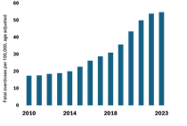Graph on Overdose Deaths by Year