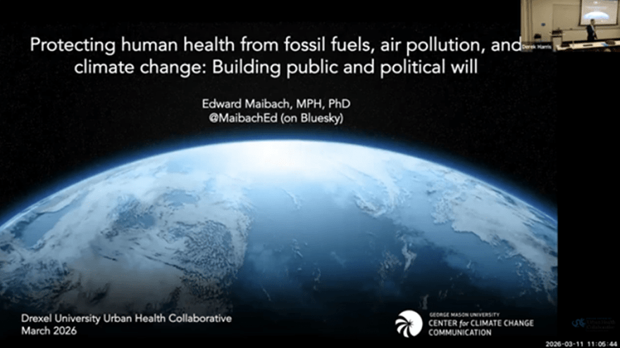 title slide of Edward Maibach's talk