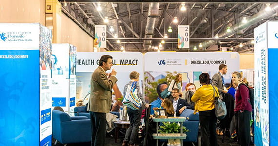 Image of the Dornsife booth at 2019 APHA annual meeting