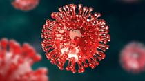 closeup illustration of Coronavirus COVID-19