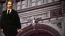 Anthony J. Drexel's painting superimposed over Main Building's Chestnut Street entrance reading "Drexel Institute"