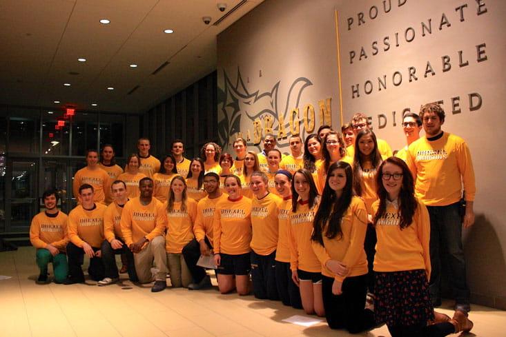 Dragon Award winning students gather for a group photos